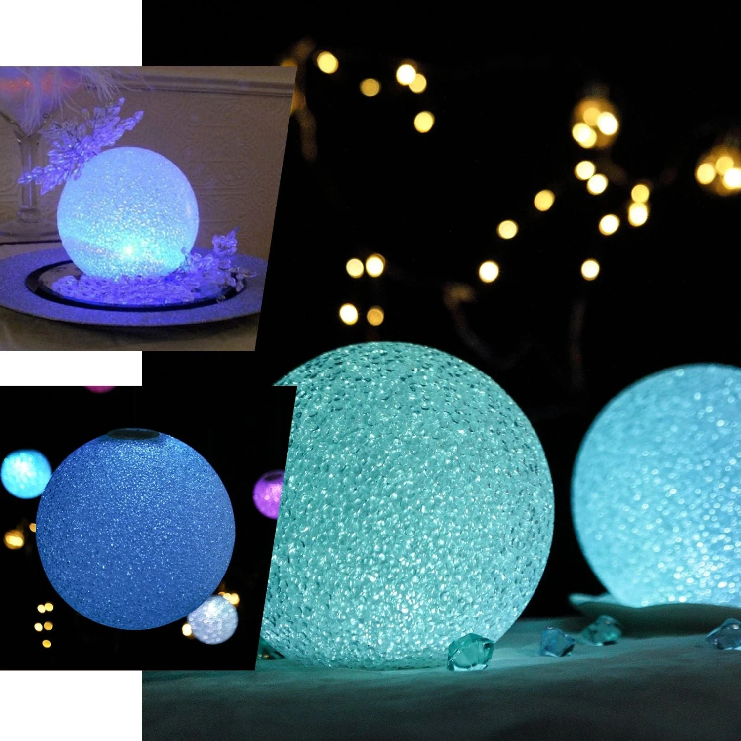 2 Pack - 6" Color Changing Portable LED Centerpiece Ball Lights, Battery Operated LED Orbs 3 2 Pack - 6" Color Changing Portable LED Centerpiece Ball Lights, Battery Operated LED Orbs - Image 3