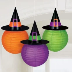 12 Pack Hanging Paper Lanterns, Chinese Sky Lanterns 24" -Home Decor Promotional Store witches crew green purple orange paper lantern witch hats 3 25687 p.progressive 5a4b8abb 729f 4b28 a6a9 8803dec23b89