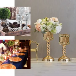 3 Pack | Acrylic Crystal Beaded Votive Candle Holders, Goblet Candle Holder Set -Home Decor Promotional Store yrNpgsvg