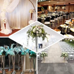 2 Pack Shiny Metallic Reversible Hourglass Vase Set, Votive Candle Holders 29" -Home Decor Promotional Store zhpyhDBQ